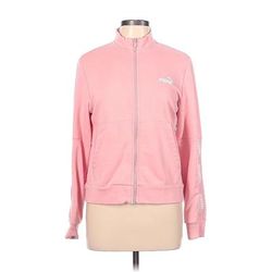 Puma Zip Up Hoodie: Pink Tops - Women's Size Large