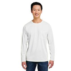 Harriton M118L Charge Snag and Soil Protect Long-Sleeve T-Shirt in White size 2XL | Polyester