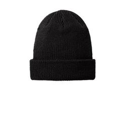 Port Authority C958 Chunky Knit Beanie Hat in Deep Black size OSFA | Cotton