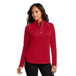Port Authority LK870 Women's C-FREE Cypress 1/4-Zip in Rich Red size XL | Polyester Blend