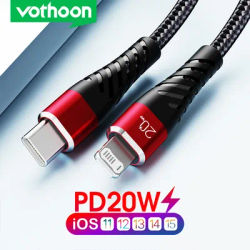 Câble USB C Vothoon pour iPhone 14 13 12 11 Pro Max XS 20W câble de charge rapide Type C pour