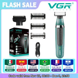 VGR 393 Double blade multi-function waterproof shaver, rechargeable beard trimmer, male hair trimmer set