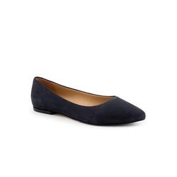 Extra Wide Width Women's Estee Slip On Flats by Trotters in Navy Nubuck (Size 7 1/2 WW)