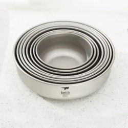Keith Titanium Bowls Sets Outdoor Camping Picnic Tableware Ultralight Portable Camping Hiking Bowl 220ml - 900ml