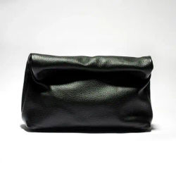 Black leather bag personality lazy casual clutch bag leather bag soft bag Phone Women High Quality Laptop Bag Genuine Leather