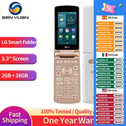 Original LG Smart Folder 4G LTE Mobile Phone Unlocked LG X100 3.3'' 2GB RAM 16GB ROM 4.9MP Camera FM Radio Android SmartPhone