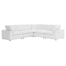 Commix Down Filled Overstuffed 5 Piece 5-Piece Sectional Sofa - East End Imports EEI-3359-PUW