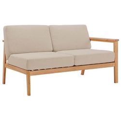 Sedona Outdoor Patio Eucalyptus Wood Right-Facing Loveseat - East End Imports EEI-3678-NAT-TAU