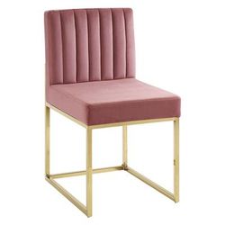 Carriage Channel Tufted Sled Base Performance Velvet Dining Chair - East End Imports EEI-3806-GLD-DUS