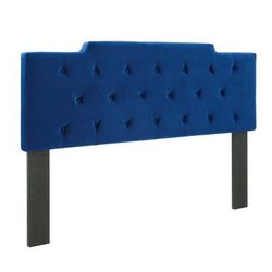 Juliet Tufted Twin Performance Velvet Headboard - East End Imports MOD-6184-NAV