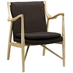 Makeshift Upholstered Fabric Lounge Chair - East End Imports EEI-1440-NAT-BRN