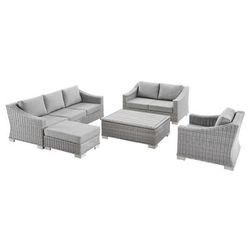 Conway 5-Piece Outdoor Patio Wicker Rattan Furniture Set - East End Imports EEI-5092-GRY