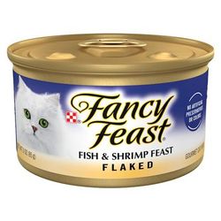 Flaked Fish & Shrimp Wet Cat Food, 3 oz.