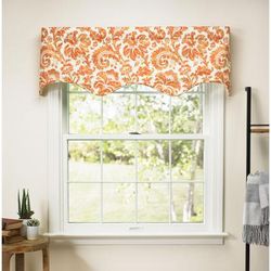 Boxtree Bright Jacobean Floral by Ellis Curtains in Orange