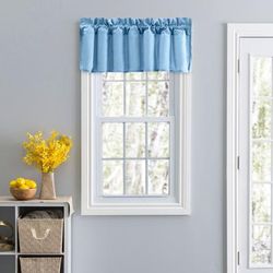 Stacey Curtain Color Lined Swag Set Filler Valance by Ellis Curtains in Slate