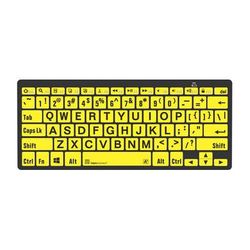 Logickeyboard Used LargePrint Black-on-Yellow Bluetooth Mini Keyboard (Windows, US English) LKB-LPBY-BTPC-US