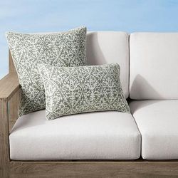 Emillia Damask Indoor/Outdoor Pillow - Air Blue, 20" x 20" Square Air Blue - Frontgate