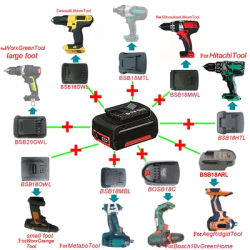 Adapter BSB18MTL BSB18DWL Converter For Basch 18V Li-ion Battery For Makita For Milwaukee For Dewalt For Hitachi for Worx Tool