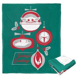 Star Wars: The Mandalorian Grogu Greetings Silk Touch Throw Blanket by The Northwest in O