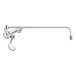 Krowne 12-171L Splash Mount Wok Faucet w/ 12" Swing Nozzle, Lever-type Handle, Silver Series