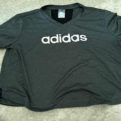 Adidas Tops | Adidas Crop Work Out Shirt | Color: Gray | Size: L