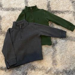 Polo By Ralph Lauren Shirts & Tops | Boys 1/4 Zip Polo By Ralph Lauren. Size 4 Sold As Set | Color: Gray/Green | Size: 4b