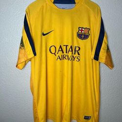 Nike Other | Fc Barcelona Qatar Airways Soccer Jersey Beko Barca Yellow With Purple | Color: Purple/Yellow | Size: Large