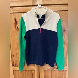 J. Crew Sweaters | J. Crew Color Block 1/4 Zip Sweater | Color: Blue/Green | Size: M