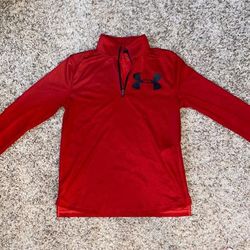 Under Armour Shirts & Tops | Boys Red Under Armor 1/4 Zip, Size Ylg | Color: Red | Size: Lb