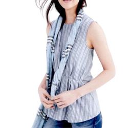 J. Crew Tops | J.Crew Womens Structured Peplum Blue White Striped Sleeveless Top Xs | Color: Blue | Size: Xs