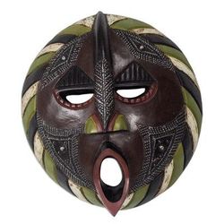 Ewe wood mask, 'Harvest Increase' - African Hand Carved Wood Mask