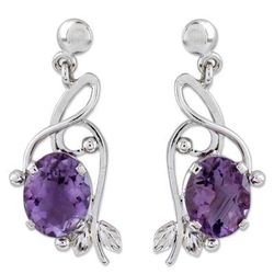 Jungle Orchid,'Handcrafted 8 Carat Amethyst Earrings'
