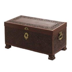 Cedar and leather chest, 'Colonial Days'