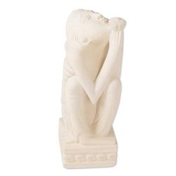 Sandstone sculpture, 'A Fervent Prayer' - Unique Stone Sculpture