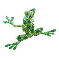 Green Tree Frog,'Handmade Wood Green Frog Alebrije Sculpture from Mexico'