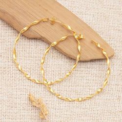 'High-Polished 18k Gold-Plated Brass Half-Hoop Earrings'
