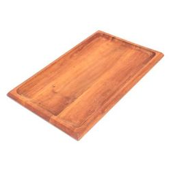 'Hand-Carved Rectangle Longan Wood Tray in a Natural Brown'