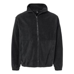 Burnside 3062 Men's Full-Zip Polar Fleece Jacket in Black size 6XL | Polyester