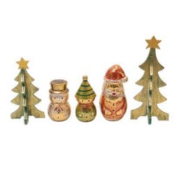 'Distressed-Finish Decorative Christmas Accents (Set of 5)'