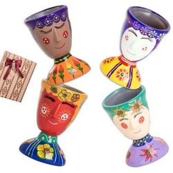 'Handcrafted Hand-Painted Ceramic Flower Pot Curated Gift Set'