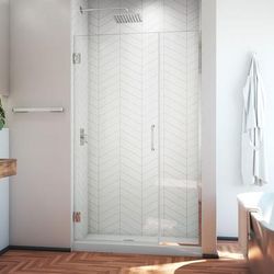 Dreamline DreamLine Unidoor Plus 37 1/2 - 38 inch W x 72 inch H Frameless Hinged Shower Door in Chrome SHDR-243757210-01