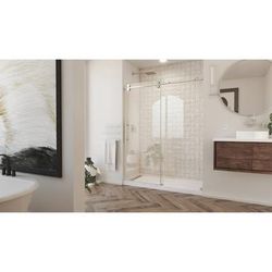 Dreamline DreamLine Enigma-XO 56 - 60 inch W x 76 inch H Frameless Sliding Shower Door in Brushed Stainless Steel SHDR-61607620-07
