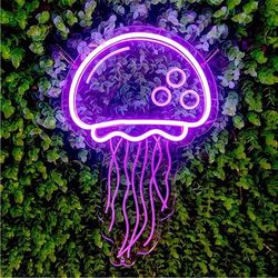 Urban Outfitters Wall Decor | Jellyfish Purple Pink Neon Led Light Animal Wall Room Decor Patio Kid Teen Gift | Color: Pink/Purple | Size: Os