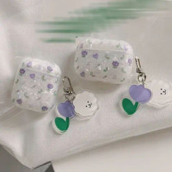 Per AirPods 2 custodia airpod Pro custodia cute Korea bear Cartoon portachiavi per Air pods 3 custodia Cover per auricolari in silicone trasparente coque