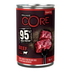 6x400g Wellness Core 95% Beef & Broccoli Adult Wet Dog Food