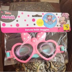 Disney Accessories | Minnie Mouse Deluxe Swim Goggles | Color: Black/Pink | Size: Osbb