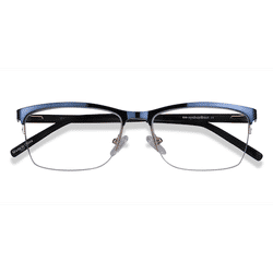 Female s rectangle Navy Metal Prescription eyeglasses - Eyebuydirect s Rally