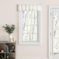 Classic Narrow Ruffled Valance by Ellis Curtains in Natural