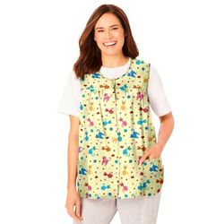 Plus Size Women's Snap-Front Apron by Only Necessities in Yellow Cats (Size 22/24)