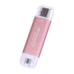 Transcend 1TB ESD310 Portable USB-C/A SSD (Rosy Pink) TS1TESD310P